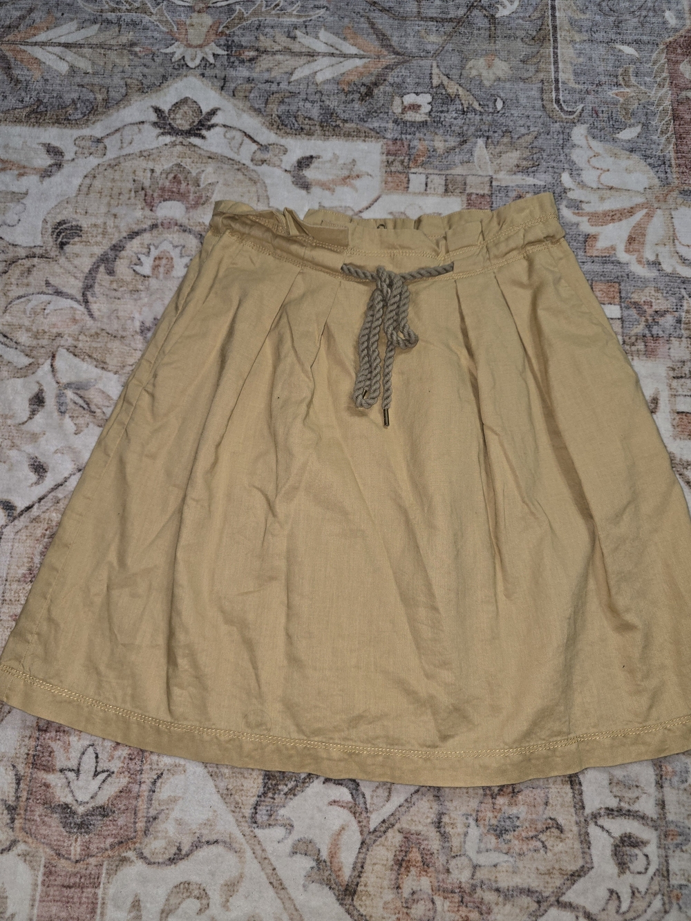 Casual Drawstring A-Line Skirt in Butterscotch